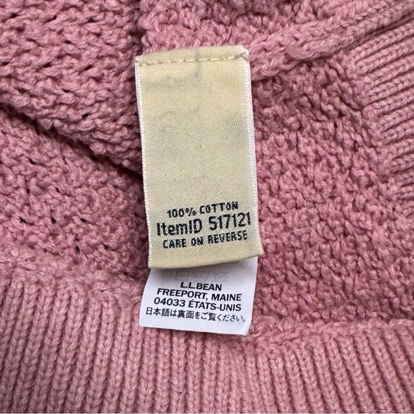 LL Bean Basketweave Sweater Boatneck Pink - Picture 5 of 6